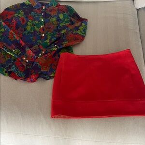 Elegant Red Women's Skirt